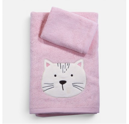 Παιδικές Πετσέτες Σετ (2τμχ) Nef- Nef Cats Are Perfect Lotus Pink