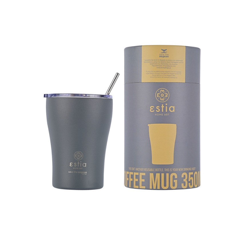 Ποτήρι Θερμός 350ml Estia Save The Aegean Fjord Grey 01-12441