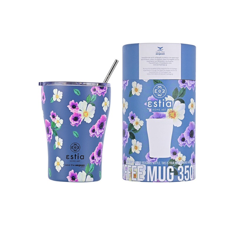 Ποτήρι Θερμός 350ml Estia Save The Aegean Garden Blue 01-16883