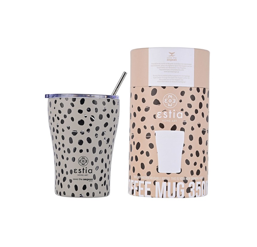 Ποτήρι Θερμός 350ml Estia Save The Aegean Leopard Taupe 01-16852