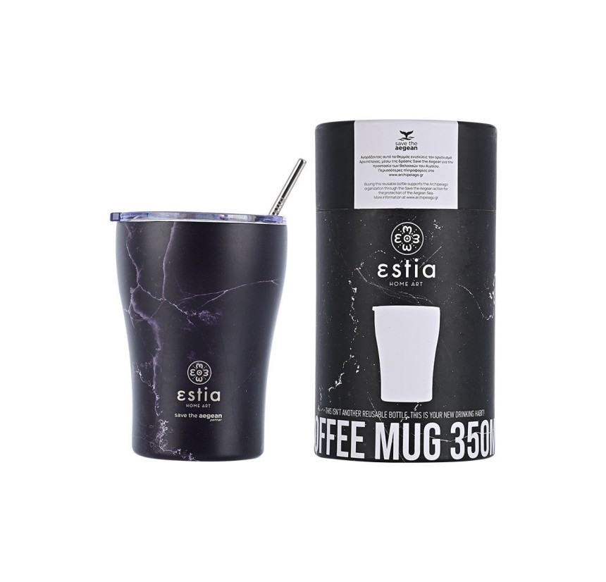 Ποτήρι Θερμός 350ml Estia Save The Aegean Pentelica Black 01-16913