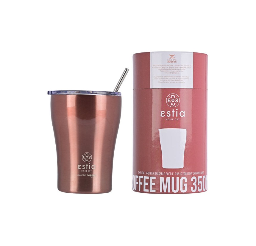 Ποτήρι Θερμός 350ml Estia Save The Aegean Rose Gold 01-12489