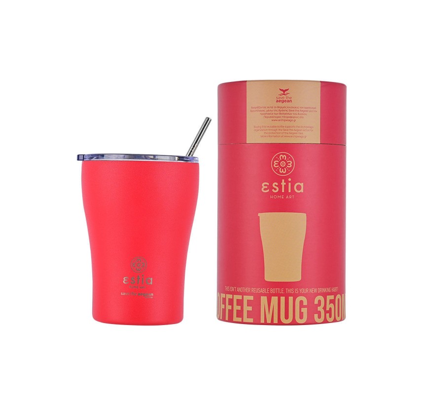 Ποτήρι Θερμός 350ml Estia Save The Aegean Scarlet Red 01-16845