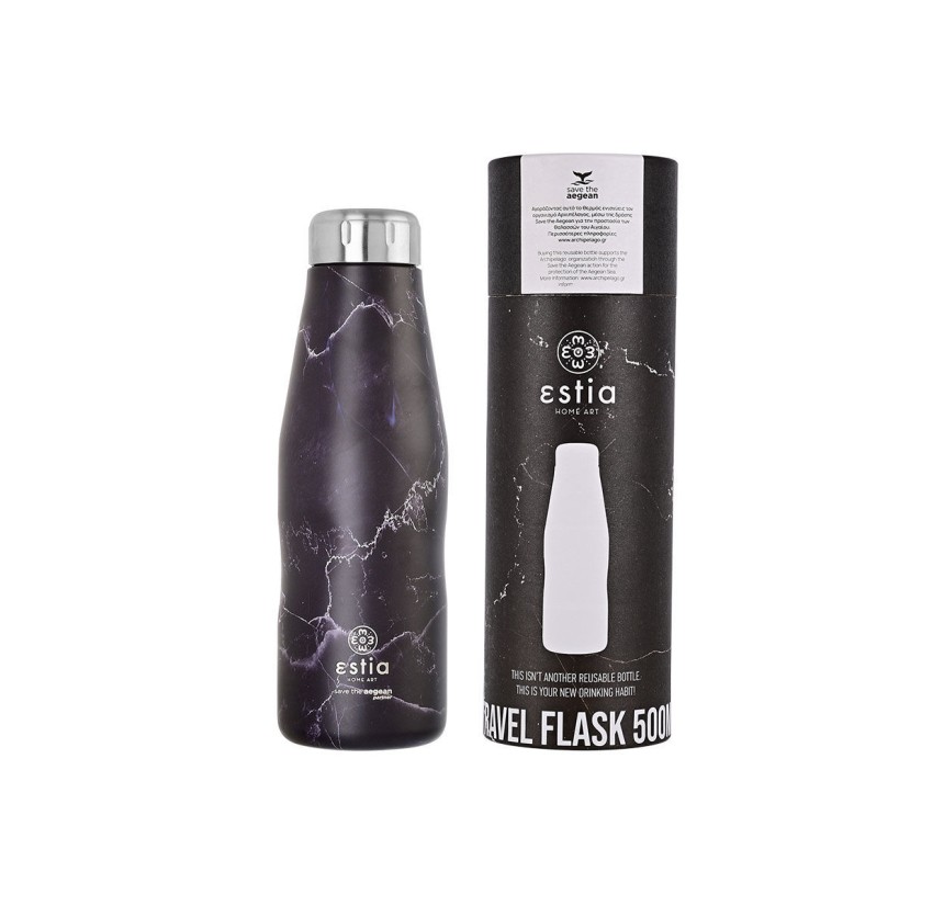 Μπουκάλι Θερμός 500ml Estia Save The Aegean Pentelica Black