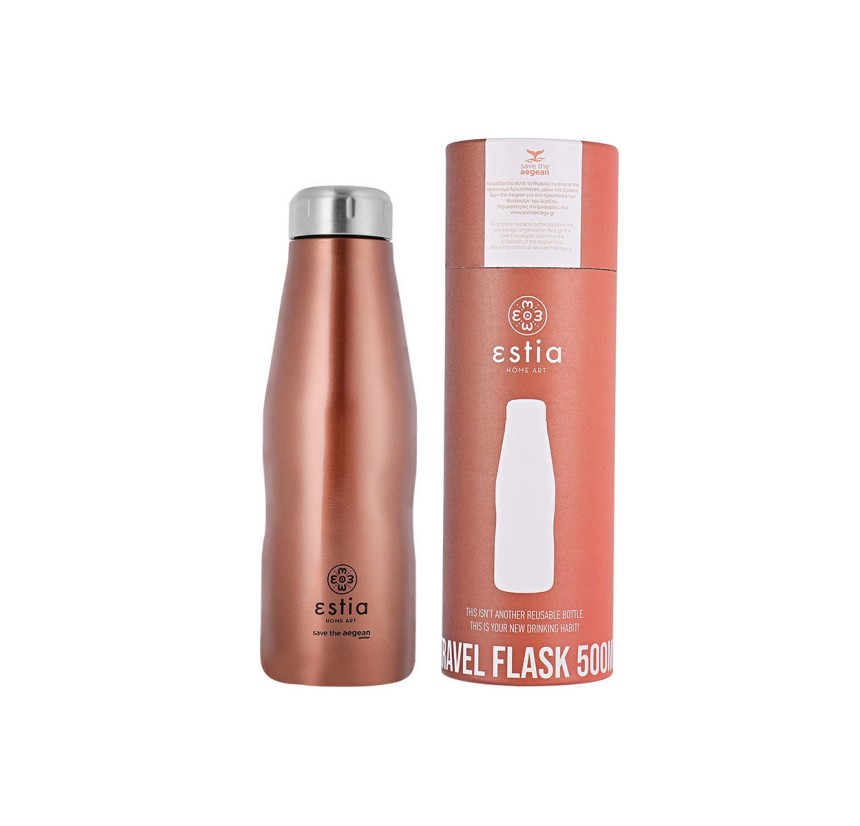 Μπουκάλι Θερμός 500ml Estia Save The Aegean Rose Gold 01-7836