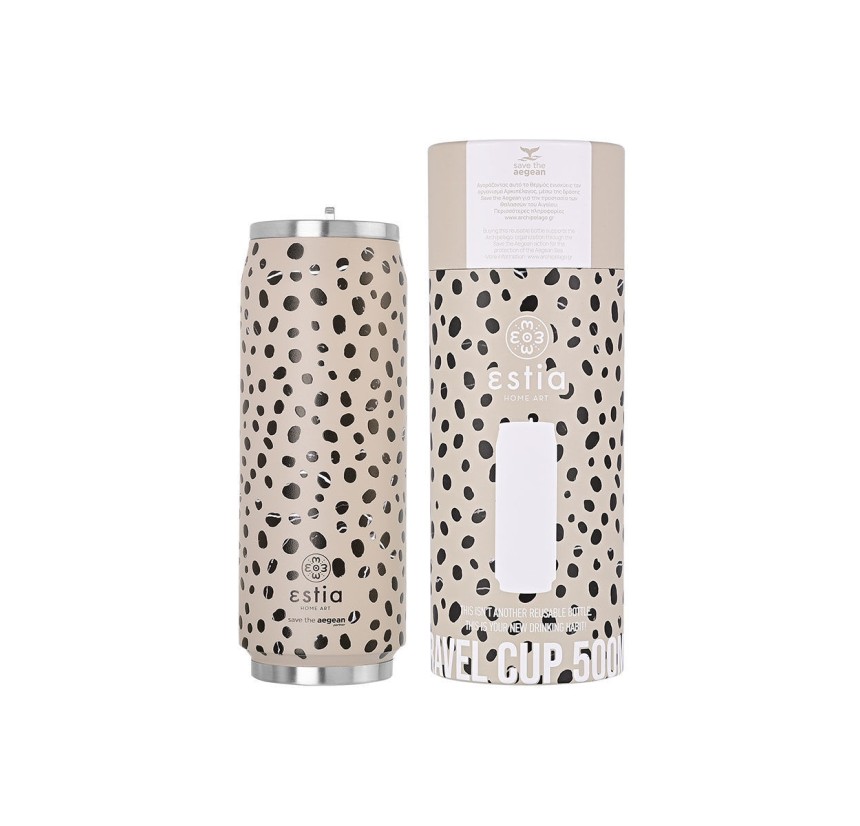 Ποτήρι Θερμός 500ml Estia Save The Aegean Leopard Taupe 01-16777