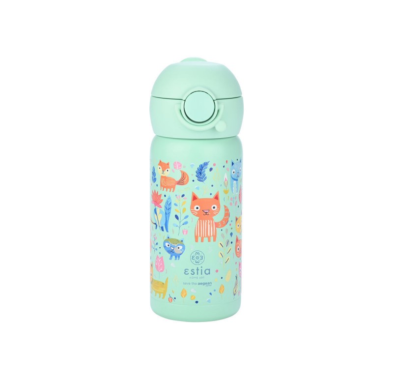 Παιδικό Παγούρι Θερμός 350ml Estia Save The Aegean Wonder Bottle Feline Foliage 01-23461