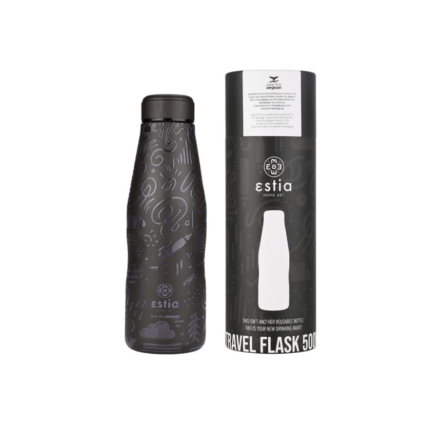 Μπουκάλι Θερμός 500ml Estia Save The Aegean Noir Echo 01-22044