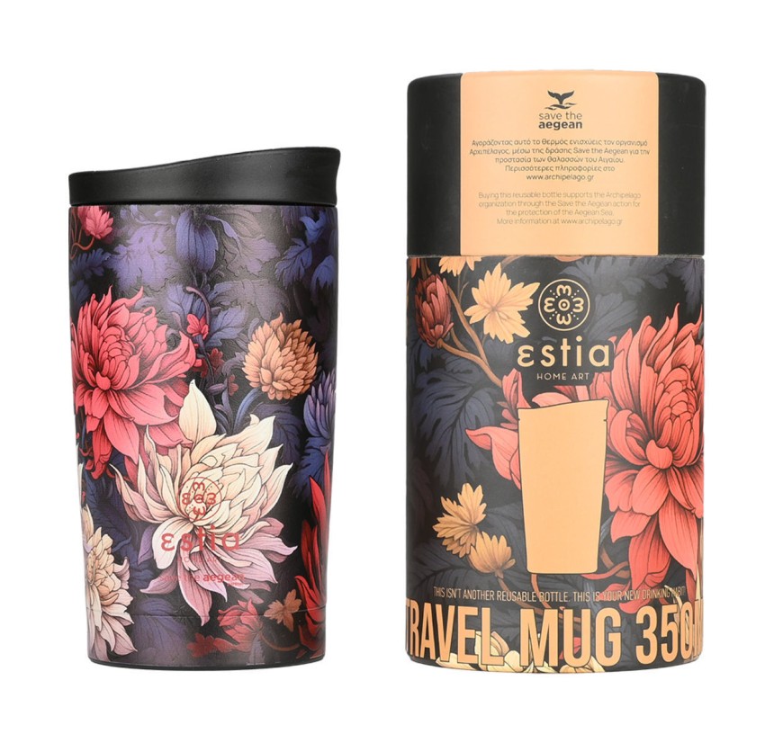 Ποτήρι Θερμός 350ml Estia Save The Aegean Midnight Blossom 01-25595 Ποτήρι Θερμός 350ml Estia Save The Aegean Midnight Blossom 01-25595