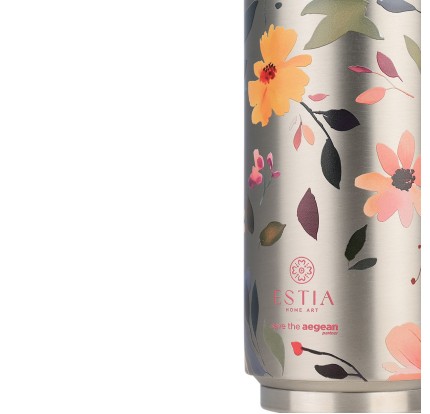 Ποτήρι Θερμός 500ml Estia Save The Aegean Silver Botanic 01-31299 Ποτήρι Θερμός 500ml Estia Save The Aegean Silver Botanic 01-31299