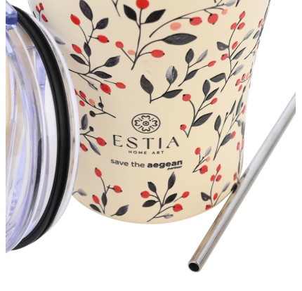 Ποτήρι Θερμός 350ml Estia Save The Aegean Bloom Beige 01-31701 Ποτήρι Θερμός 350ml Estia Save The Aegean Bloom Beige 01-31701