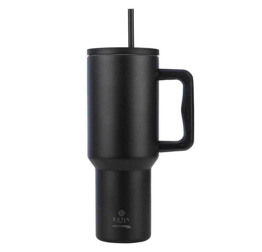 Θερμός Straw Tumbler XL 1200ml Estia Save The Aegean Midnight Black 01-32180 Θερμός Straw Tumbler XL 1200ml Estia Save The Aegean Midnight Black 01-32180