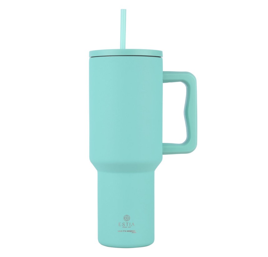 Θερμός Straw Tumbler XL 1200ml Estia Save The Aegean Bermuda Green 01-32203 Θερμός Straw Tumbler XL 1200ml Estia Save The Aegean Bermuda Green 01-32203