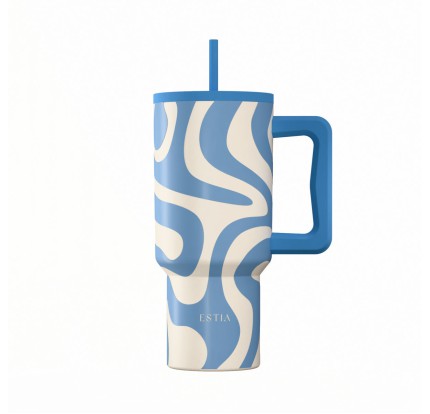 Θερμός Straw Tumbler XL 900ml Estia Save The Aegean Ocean Waves 01-41571