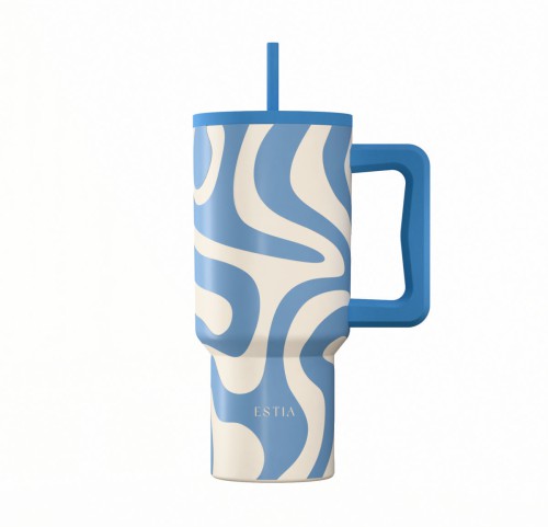 Θερμός Straw Tumbler XL 900ml Estia Save The Aegean Ocean Waves 01-41571