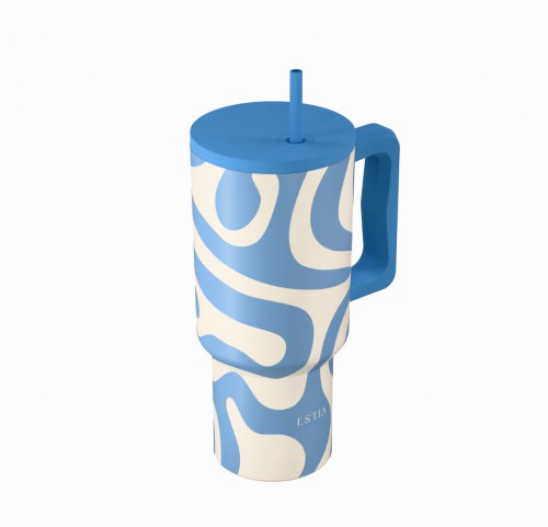 Θερμός Straw Tumbler XL 900ml Estia Save The Aegean Ocean Waves 01-41571