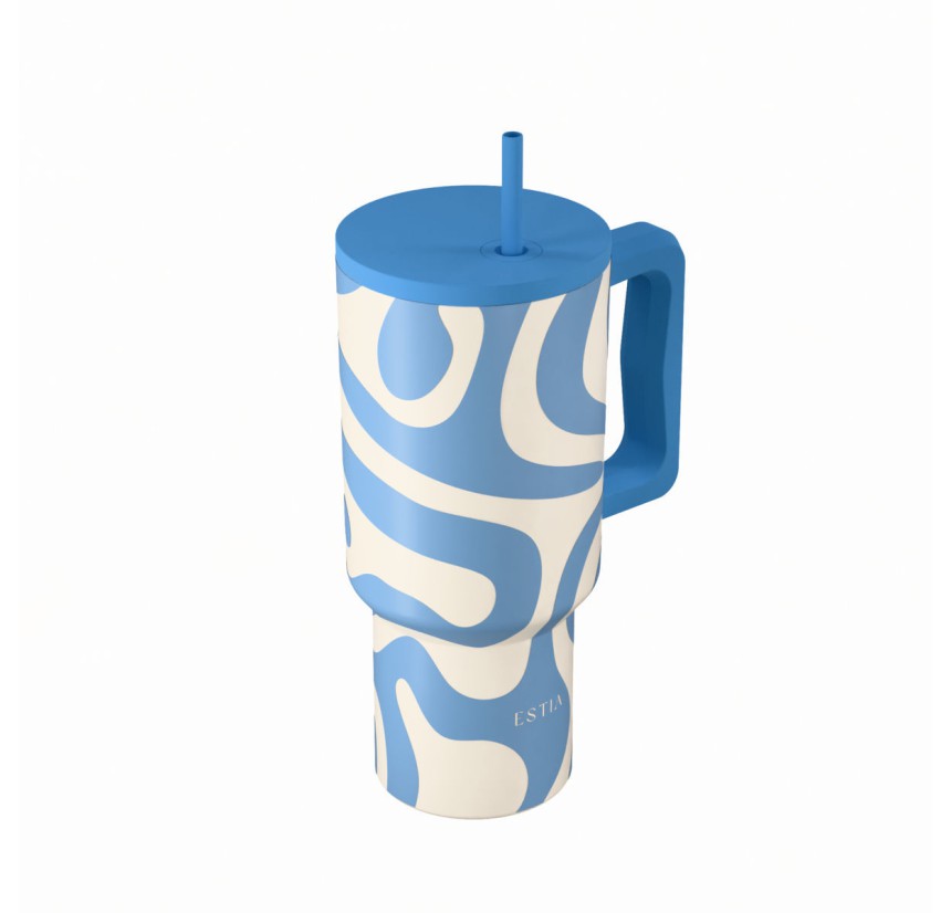 Θερμός Straw Tumbler XL 900ml Estia Save The Aegean Ocean Waves 01-41571 Θερμός Straw Tumbler XL 900ml Estia Save The Aegean Ocean Waves 01-41571