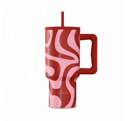 Θερμός Straw Tumbler XL 900ml Estia Save The Aegean Coral Waves 01-41588
