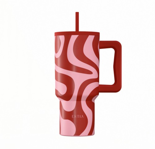 Θερμός Straw Tumbler XL 900ml Estia Save The Aegean Coral Waves 01-41588