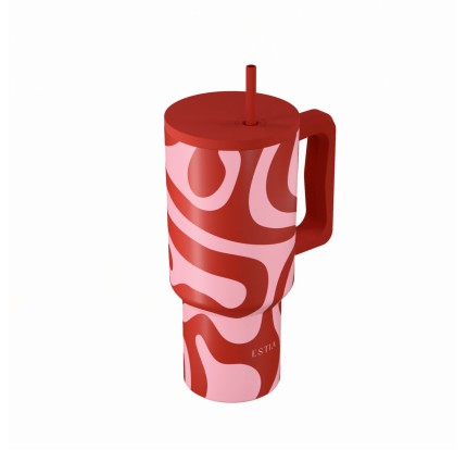 Θερμός Straw Tumbler XL 900ml Estia Save The Aegean Coral Waves 01-41588 Θερμός Straw Tumbler XL 900ml Estia Save The Aegean Coral Waves 01-41588