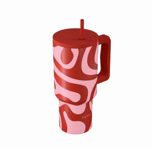 Θερμός Straw Tumbler XL 900ml Estia Save The Aegean Coral Waves 01-41588