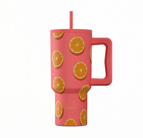 Θερμός Straw Tumbler XL 900ml Estia Save The Aegean Orange Pop 01-41595