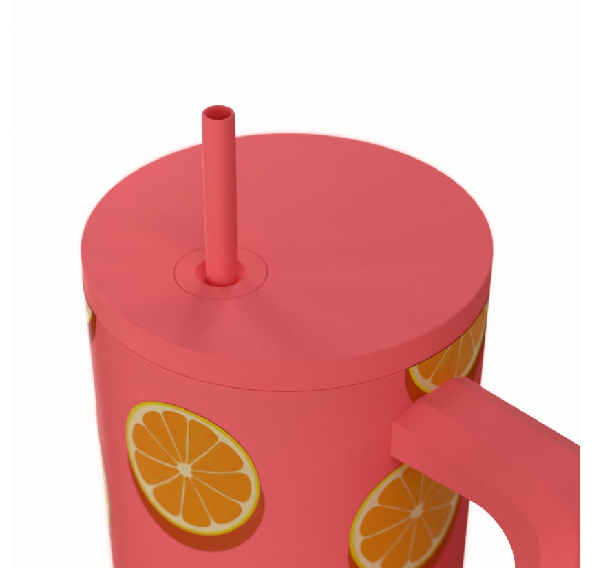 Θερμός Straw Tumbler XL 900ml Estia Save The Aegean Orange Pop 01-41595 Θερμός Straw Tumbler XL 900ml Estia Save The Aegean Orange Pop 01-41595