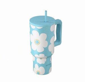 Θερμός Straw Tumbler XL 900ml Estia Save The Aegean Blue Daisy 01-41618