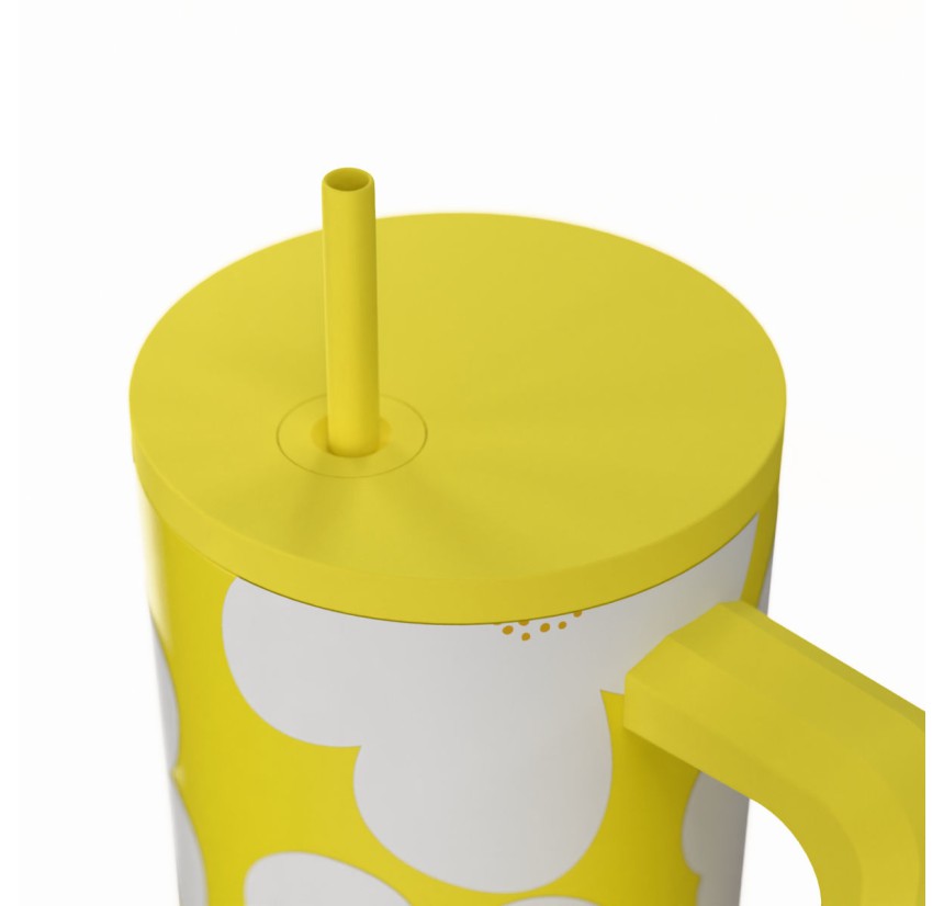 Θερμός Straw Tumbler XL 900ml Estia Save The Aegean Yellow Daisy 01-41625 Θερμός Straw Tumbler XL 900ml Estia Save The Aegean Yellow Daisy 01-41625
