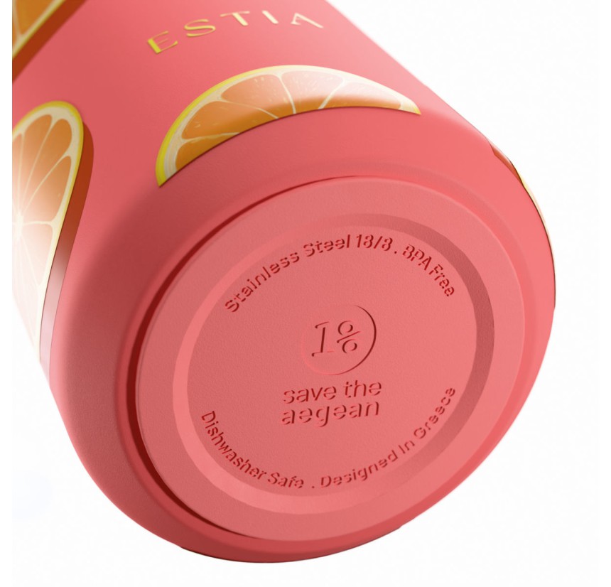 Μπουκάλι Θερμός Flow 500ml Estia Save The Aegean Orange Pop 01-42165 Μπουκάλι Θερμός Flow 500ml Estia Save The Aegean Orange Pop 01-42165