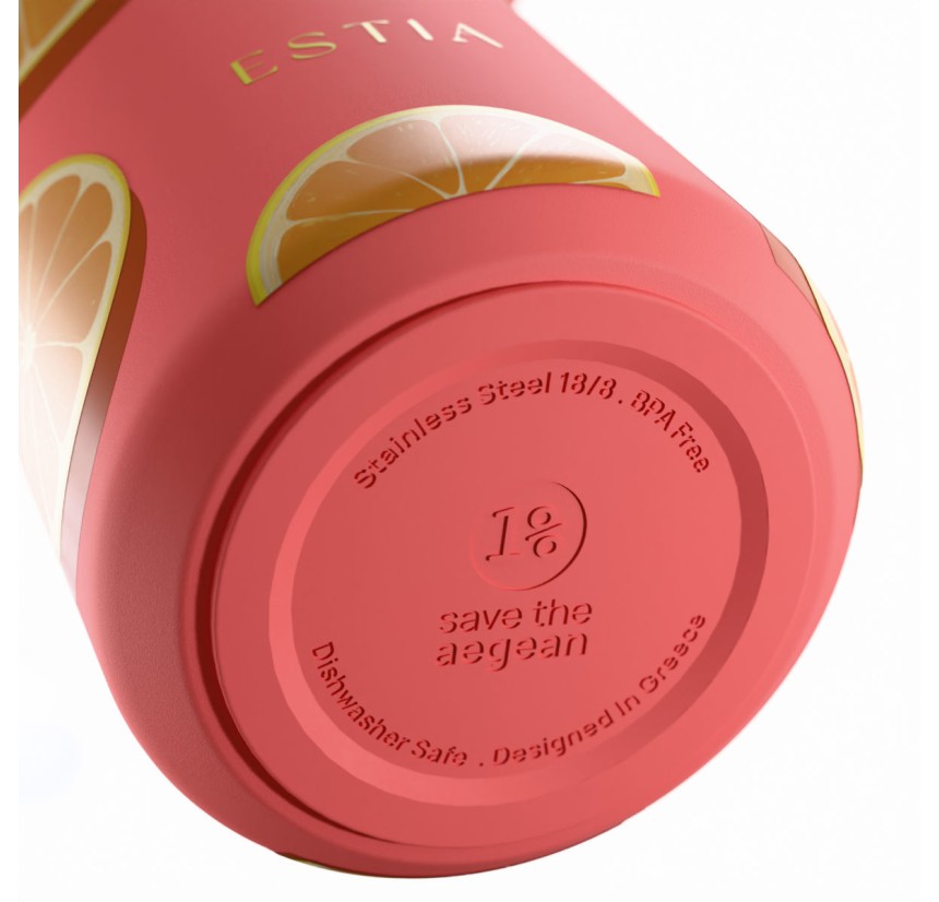 Ποτήρι Θερμός 500ml Estia Save The Aegean Orange Pop 01-42622 Ποτήρι Θερμός 500ml Estia Save The Aegean Orange Pop 01-42622