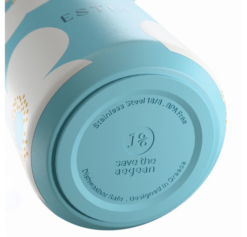 Ποτήρι Θερμός 500ml Estia Save The Aegean Blue Daisy 01-42646 Ποτήρι Θερμός 500ml Estia Save The Aegean Blue Daisy 01-42646