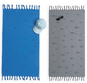 Παιδική Πετσέτα Θαλάσσης Nef-Nef Ocean Fish 70x 120 Blue