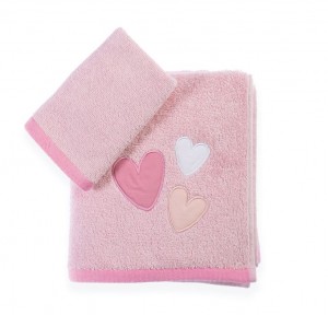 Παιδικές Πετσέτες Σετ (2τμχ) Nef- Nef Hugs And Kisses Girl Pink