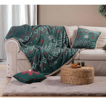 Χριστουγεννιάτικο Διακοσμητικό Μαξιλάρι (50x 50) Nef- Nef Holly Jolly Green Χριστουγεννιάτικο Διακοσμητικό Μαξιλάρι (50x 50) Nef- Nef Holly Jolly Green