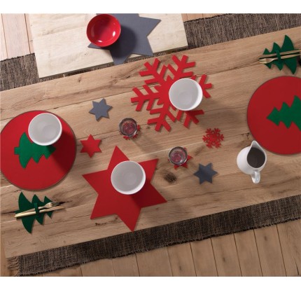 Σουπλά 50x50 Σετ 2 τμχ Nef - Nef Felt Star Grey Σουπλά 50x50 Σετ 2 τμχ Nef - Nef Felt Star Grey