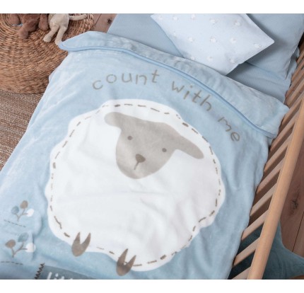 Βρεφική Κουβέρτα Αγκαλιάς 75x100 Nef-Nef Sweet Sheep Light Blue Βρεφική Κουβέρτα Αγκαλιάς 75x100 Nef-Nef Sweet Sheep Light Blue