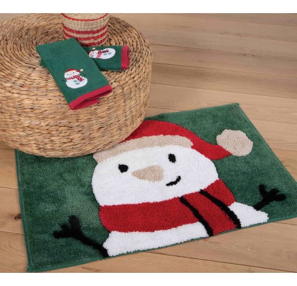 Χαλάκι Μπάνιου Nef-Nef Happy Snowman 50x80 Green Χαλάκι Μπάνιου Nef-Nef Happy Snowman 50x80 Green