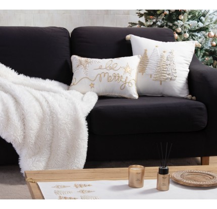 Χριστουγεννιάτικο Διακοσμητικό Μαξιλάρι (30x 45) Nef- Nef Gold Trees White Χριστουγεννιάτικο Διακοσμητικό Μαξιλάρι (30x 45) Nef- Nef Gold Trees White