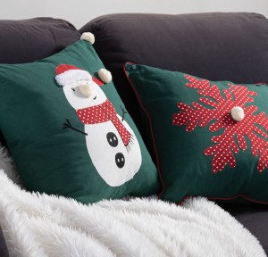 Χριστουγεννιάτικο Διακοσμητικό Μαξιλάρι (45x 45) Nef- Nef Happy Snowman Green