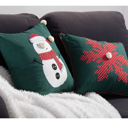Χριστουγεννιάτικο Διακοσμητικό Μαξιλάρι (45x 45) Nef- Nef Happy Snowman Green Χριστουγεννιάτικο Διακοσμητικό Μαξιλάρι (45x 45) Nef- Nef Happy Snowman Green