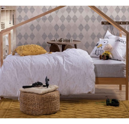 Παιδικά Σεντόνια Μονά (Σετ) Nef - Nef Snoopy Smak Grey