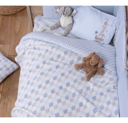 Βρεφική Κουβέρτα Fleece Κούνιας 110x150 Nef-Nef Rhombus Blue Βρεφική Κουβέρτα Fleece Κούνιας 110x150 Nef-Nef Rhombus Blue
