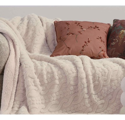 Ριχτάρι Πολυθρόνας - Κουβέρτα Καναπέ 130x180 Nef - Nef Germain Ecru