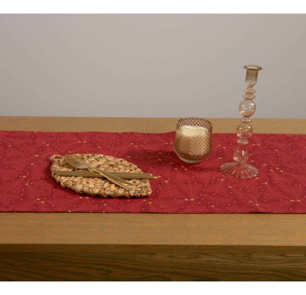 Χριστουγεννιάτικη Τραβέρσα 45x140 Nef-Nef December Red