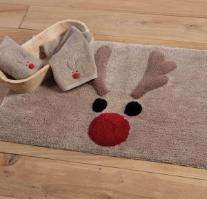 Χριστουγεννιάτικο Χαλάκι Μπάνιου 50x80 Nef-Nef Funny Reindeer Beige