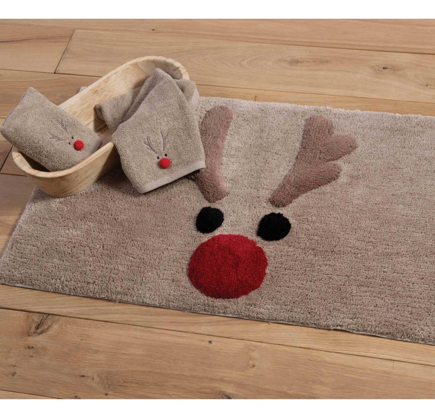 Χριστουγεννιάτικο Χαλάκι Μπάνιου 50x80 Nef-Nef Funny Reindeer Beige