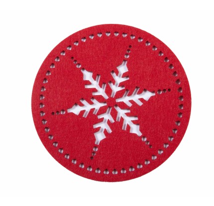 Χριστουγενιάτικο Σουβέρ Σετ 4τμχ Snow Flake 24 Red