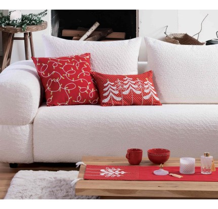 Τραβέρσα 33x 150 Nef- Nef Elegant Christmas Trees Red Τραβέρσα 33x 150 Nef- Nef Elegant Christmas Trees Red