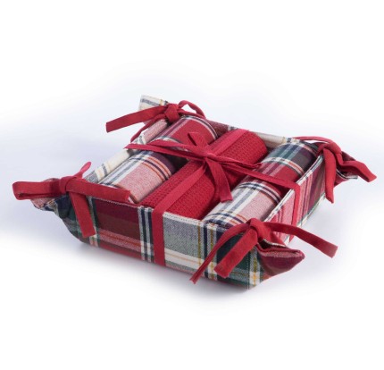 Χριστουγεννιάτικο Καλάθι με Πετσέτες Κουζίνας Σετ 3τμχ Christmas Gift Multi Χριστουγεννιάτικο Καλάθι με Πετσέτες Κουζίνας Σετ 3τμχ Christmas Gift Multi